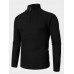 Mens Solid Color High Neck Knitted Warm Long Sleeve Sweaters