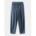 Mens Solid Color Cotton Relaxed Fit Basic Drawstring Pants With Pocket