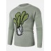 Mens Fruit Knitted Pattern Long Sleeve Casual Sweaters