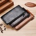 Men Long Wallet Soft Leather Zipper Mini Phone Bag Clutch Bag  Coffee