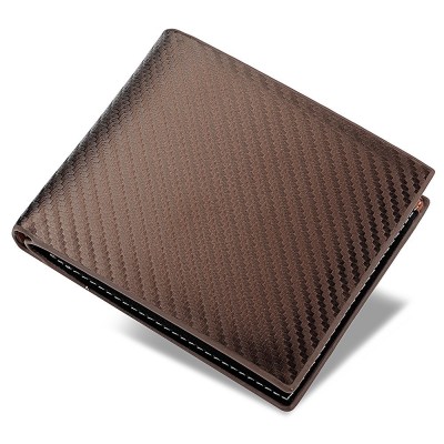 Men Wallet Carbon Fiber Horizontal Business Wallet Card Holder  Coffee