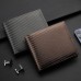Men Wallet Carbon Fiber Horizontal Business Wallet Card Holder  Grey