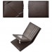 DEABOLAR Men Short PU Leather Tri  fold Horizontal Wallet Large  capacity Multi  card Wallet  Coffee