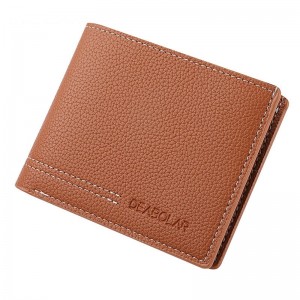 DEABOLAR Large  capacity Multi  card Men Short PU Leather Wallet  Brown