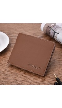 DEABOLAR Multifunctional Men Short PU Leather Wallet Multi  Card Coin Purse  Light Coffee