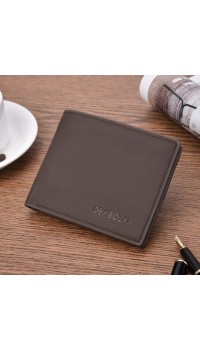 DEABOLAR Multifunctional Men Short PU Leather Wallet Multi  Card Coin Purse  Dark Brown