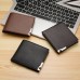 DEABOLAR Multifunctional Men Short PU Leather Wallet Multi  Card Coin Purse  Dark Brown